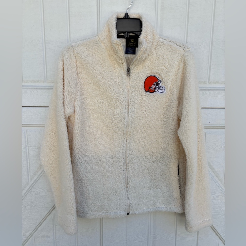 Cleveland Browns Sherpa Fleece Jacket Women’s Medium Cream NWOT